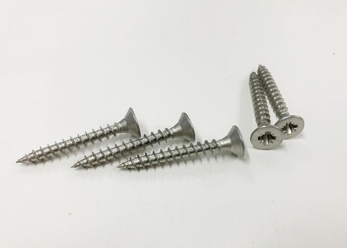 INOX A2 Chipboard Stainless Steel Screws Pozi Drive Double Countersunk Head Full Thread